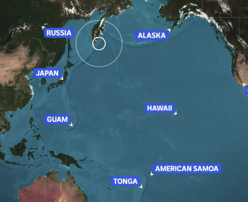 Pacific on Alert: 8.8 Magnitude Earthquake Sparks Tsunami Warnings Across the Ocean